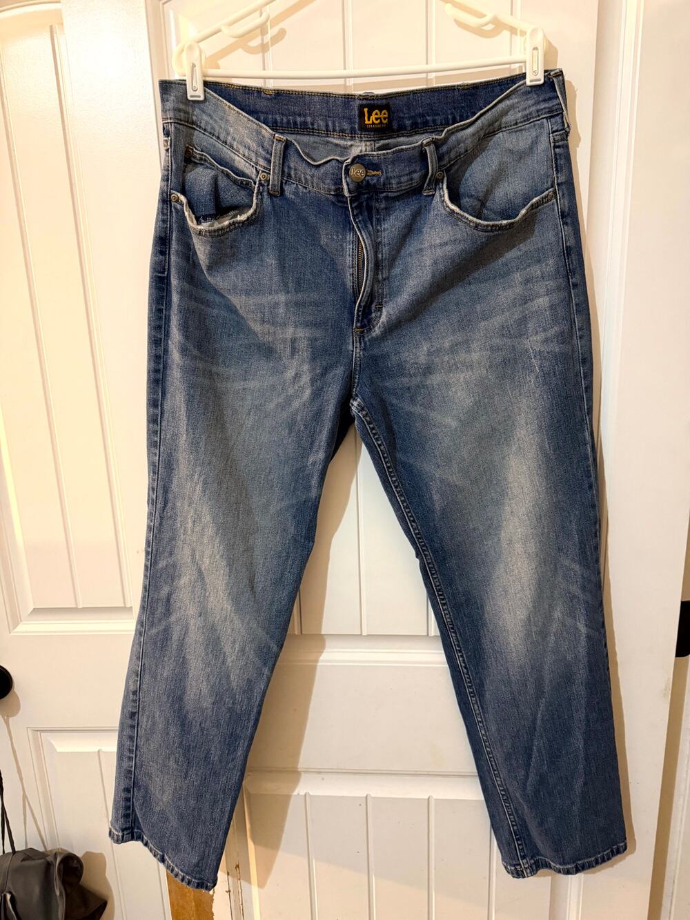Lee Men's Straight Fit Jeans 38x30 Light Blue Denim Classic 5 Pocket
